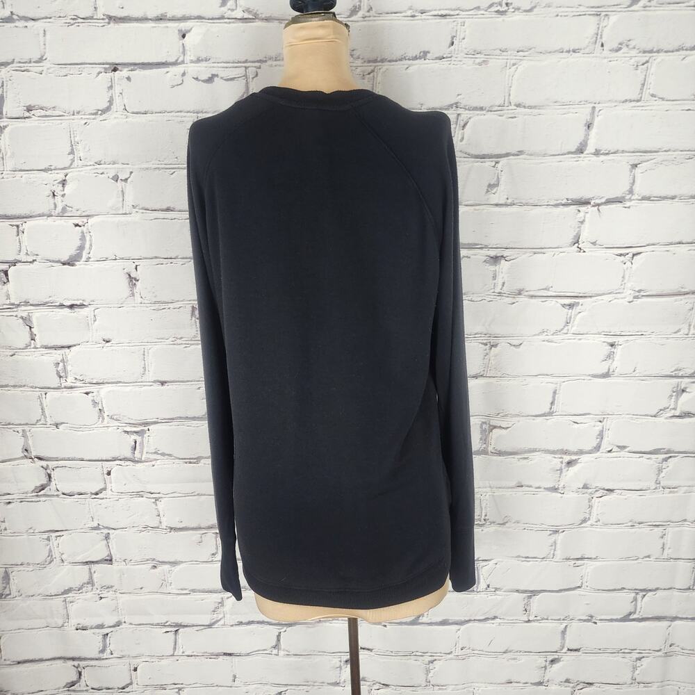 Athleta Sweatshirt Womens M Black Mindset Jersey Knit Pullover Loungewear Comfy - Picture 2 of 7